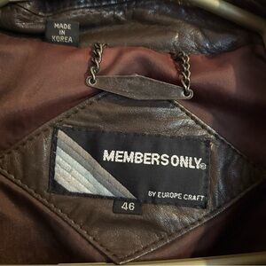 Members Only Brown Leather Jacket
